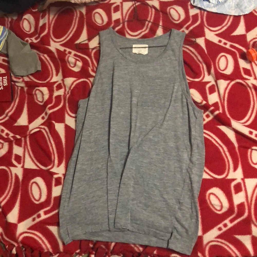 Blue slash gray on the bays tank top